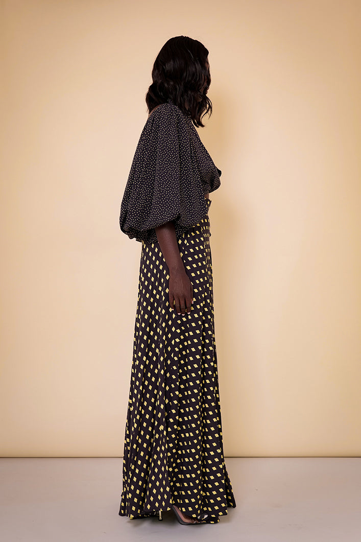GIRONA SIDE SLIT MAXI SKIRT IN ORAPA PRINT