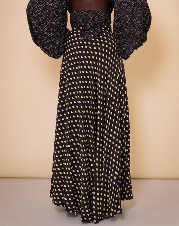 GIRONA SIDE SLIT MAXI SKIRT IN ORAPA PRINT