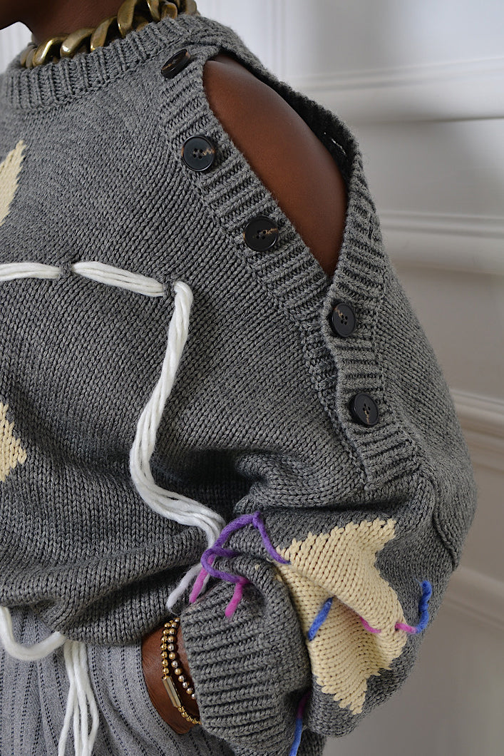 SUZHOU KNIT SWEATER IN GREY