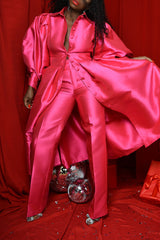 HARLEM MID RISE TAILORED PANTS IN PINK
