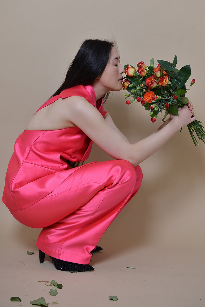 HARLEM BACKLESS WAISTCOAT IN PINK
