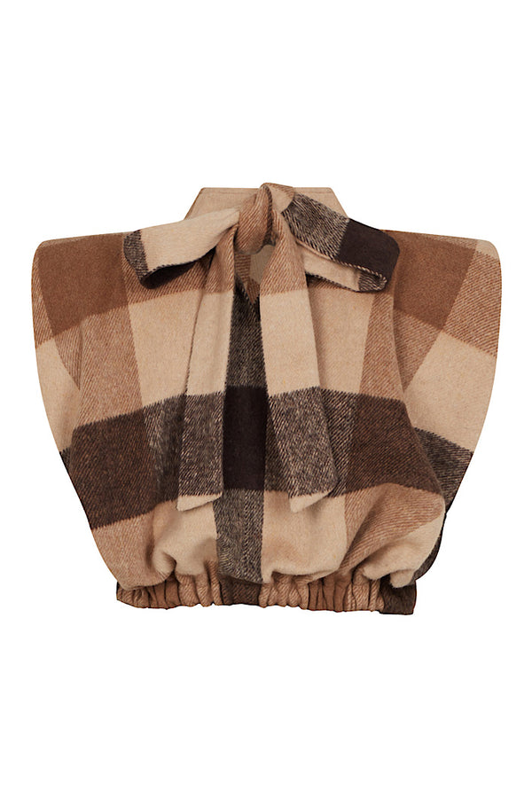 HIGHLAND WOOL SLEEVELESS TOP IN BROWN