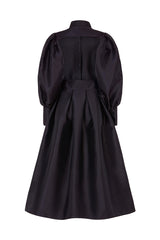 IZMIR LONG SLEEVE BACKLESS MIDI DRESS IN BLACK