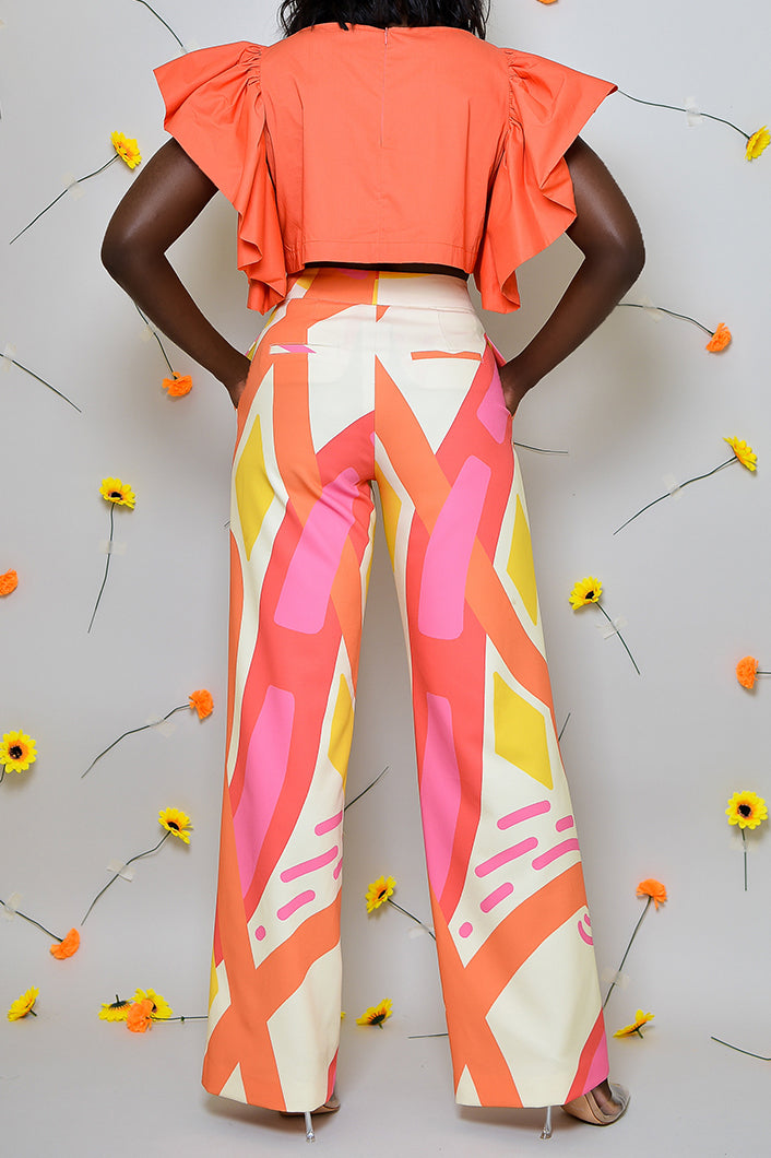 RIO STRAIGHT LEG PANTS IN KAYSERI PRINT