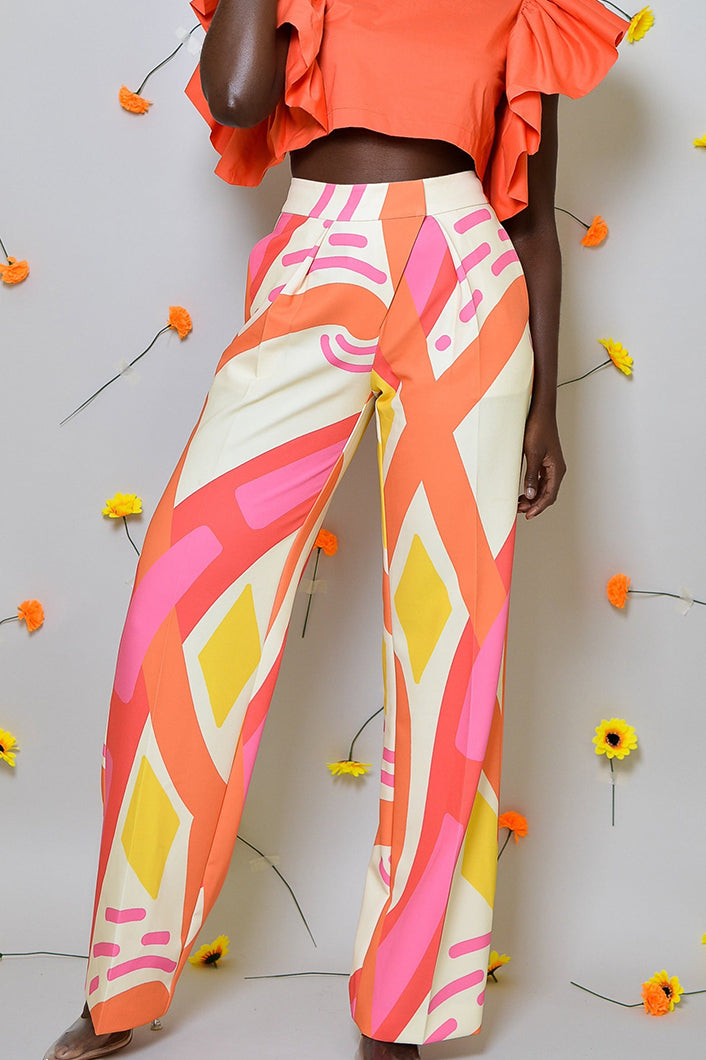 RIO STRAIGHT LEG PANTS IN KAYSERI PRINT