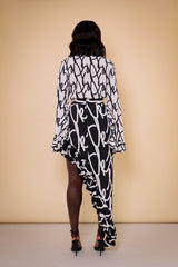 KEMI K RUFFLE SLEEVED SHIRT IN WHITE TK SCRIPT