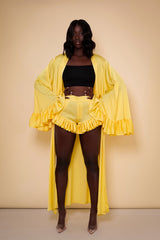 NEGRIL RUFFLED SHORTS IN YELLOW