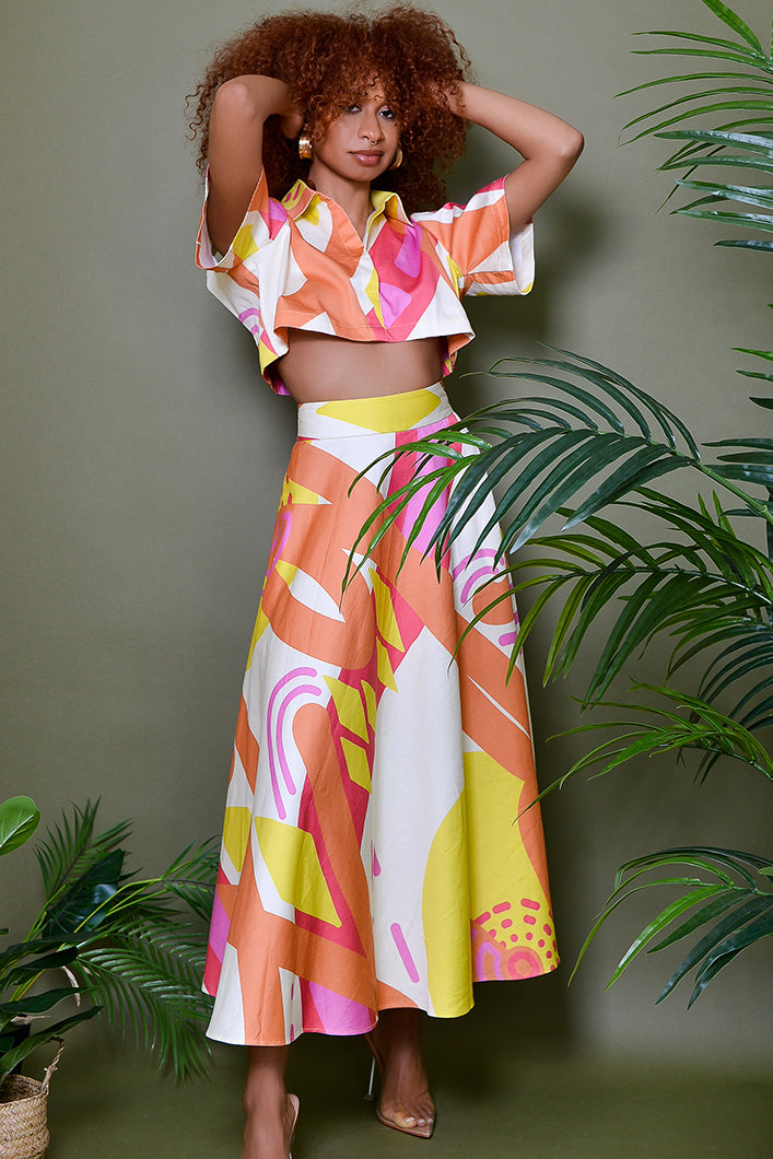 KOS UMBRELLA SKIRT IN KAYSERI PRINT