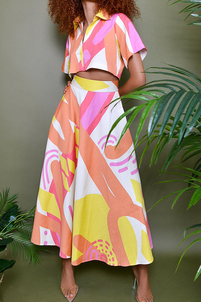 KOS UMBRELLA SKIRT IN KAYSERI PRINT