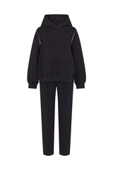 KYOTO HOODED ZIPPER LUXESUIT IN BLACK