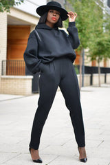 KYOTO HOODED ZIPPER LUXESUIT IN BLACK