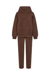 KYOTO HOODED ZIPPER LUXESUIT IN CHOCOLATE BROWN