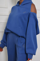 KYOTO HOODED ZIPPER LUXESUIT IN CLASSIC BLUE