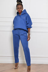 KYOTO HOODED ZIPPER LUXESUIT IN CLASSIC BLUE