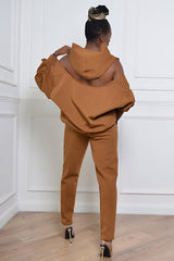 KYOTO HOODED ZIPPER LUXESUIT IN GOLDEN BROWN