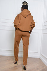 KYOTO HOODED ZIPPER LUXESUIT IN GOLDEN BROWN