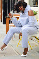 KYOTO HOODED ZIPPER LUXESUIT IN GREY