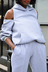 KYOTO HOODED ZIPPER LUXESUIT IN GREY