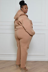 KYOTO HOODED ZIPPER LUXESUIT IN LIGHT BROWN