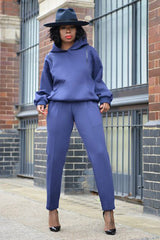 KYOTO HOODED ZIPPER LUXESUIT IN NAVY