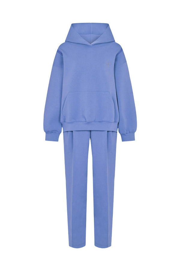 KYOTO HOODED ZIPPER LUXESUIT IN PERIWINKLE BLUE
