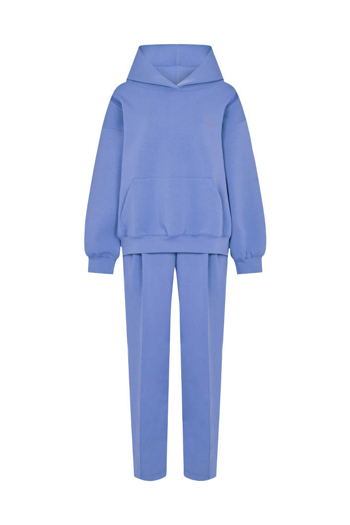 KYOTO HOODED ZIPPER LUXESUIT IN PERIWINKLE BLUE