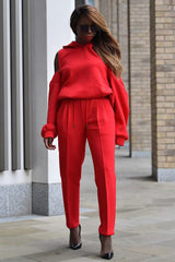 KYOTO HOODED ZIPPER LUXESUIT IN RED
