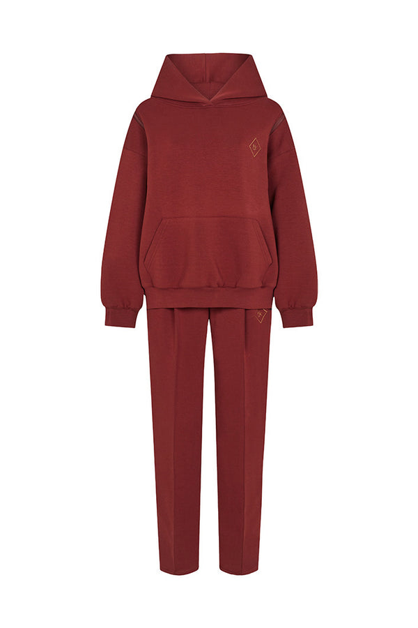 KYOTO HOODED ZIPPER LUXESUIT IN MAROON