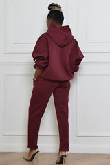 KYOTO HOODED ZIPPER LUXESUIT IN MAROON