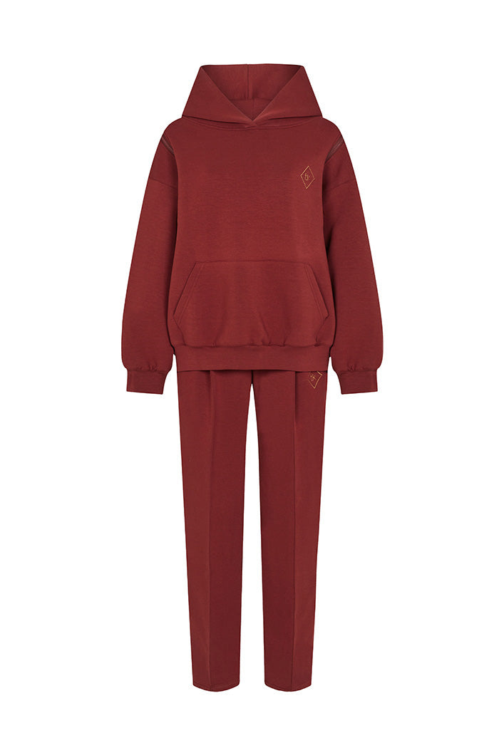 KYOTO HOODED ZIPPER LUXESUIT IN MAROON