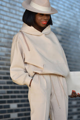 KYOTO HOODED ZIPPER LUXESUIT in Nude