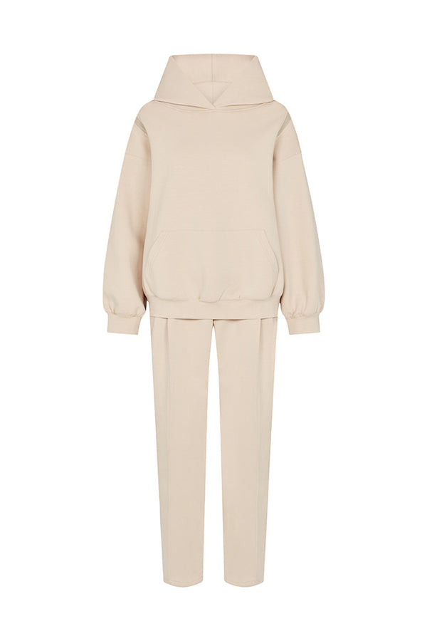 KYOTO HOODED ZIPPER LUXESUIT in Nude
