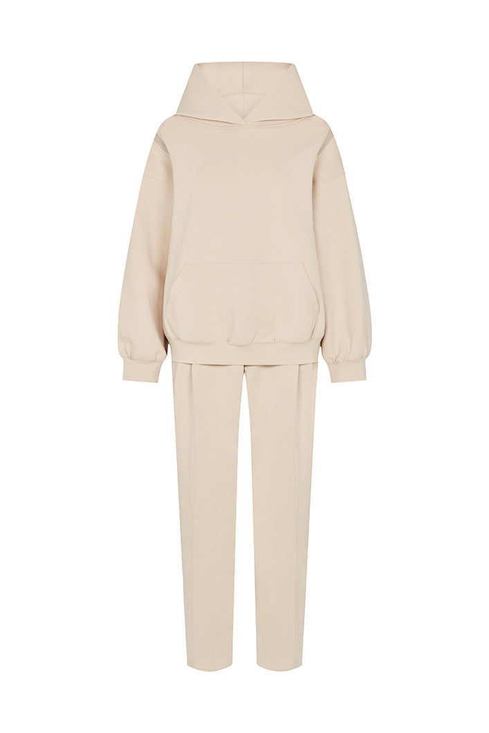 KYOTO HOODED ZIPPER LUXESUIT in Nude