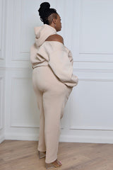KYOTO HOODED ZIPPER LUXESUIT in Nude