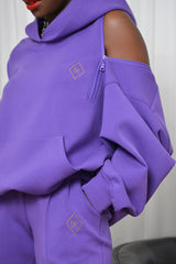 KYOTO HOODED ZIPPER LUXESUIT IN PURPLE