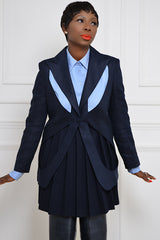 LAHORE CUT OUT BLAZER IN NAVY