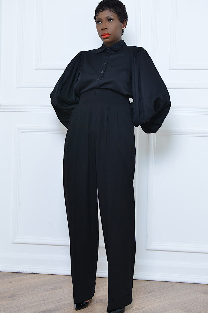 LEIGHTON HIGH WAISTED PANTS IN BLACK