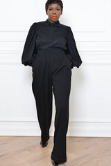 LEIGHTON HIGH WAISTED PANTS IN BLACK