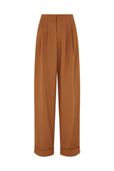 LEIGHTON HIGH WAISTED PANTS IN LIGHT BROWN