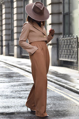 LEIGHTON HIGH WAISTED PANTS IN LIGHT BROWN