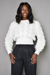 BOLTON TEXTURED CROPPED SWEATER IN OFF WHITE