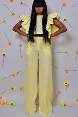 LUXOR LINEN PANTS IN YELLOW