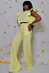 LUXOR LINEN PANTS IN YELLOW