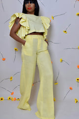 LUXOR LINEN PANTS IN YELLOW