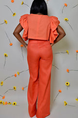LUXOR LINEN PANTS IN ORANGE