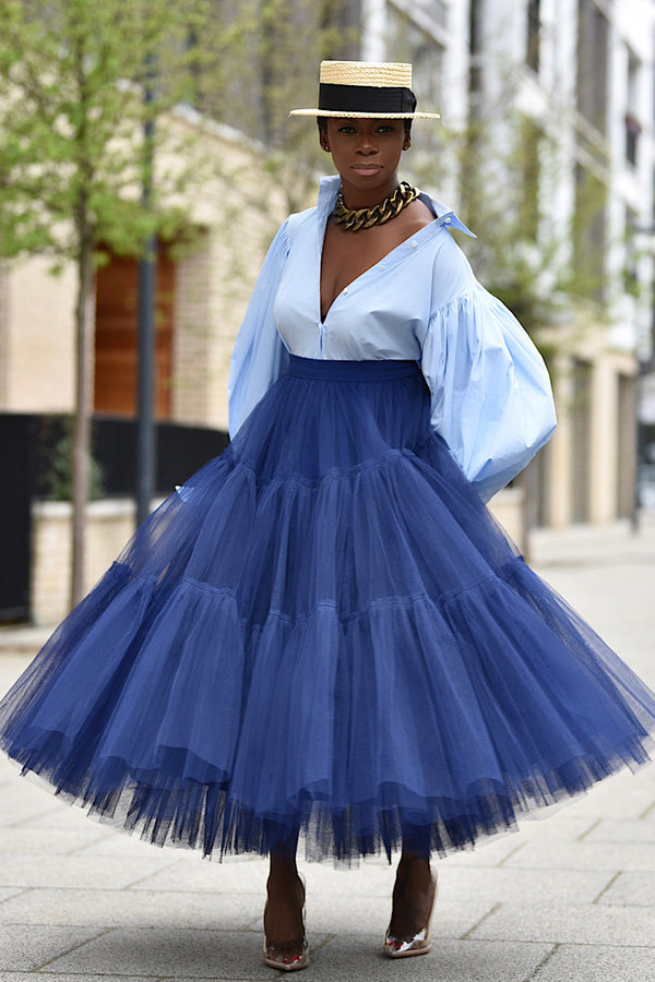 MAYFAIR 22 METER TULLE SKIRT IN NAVY