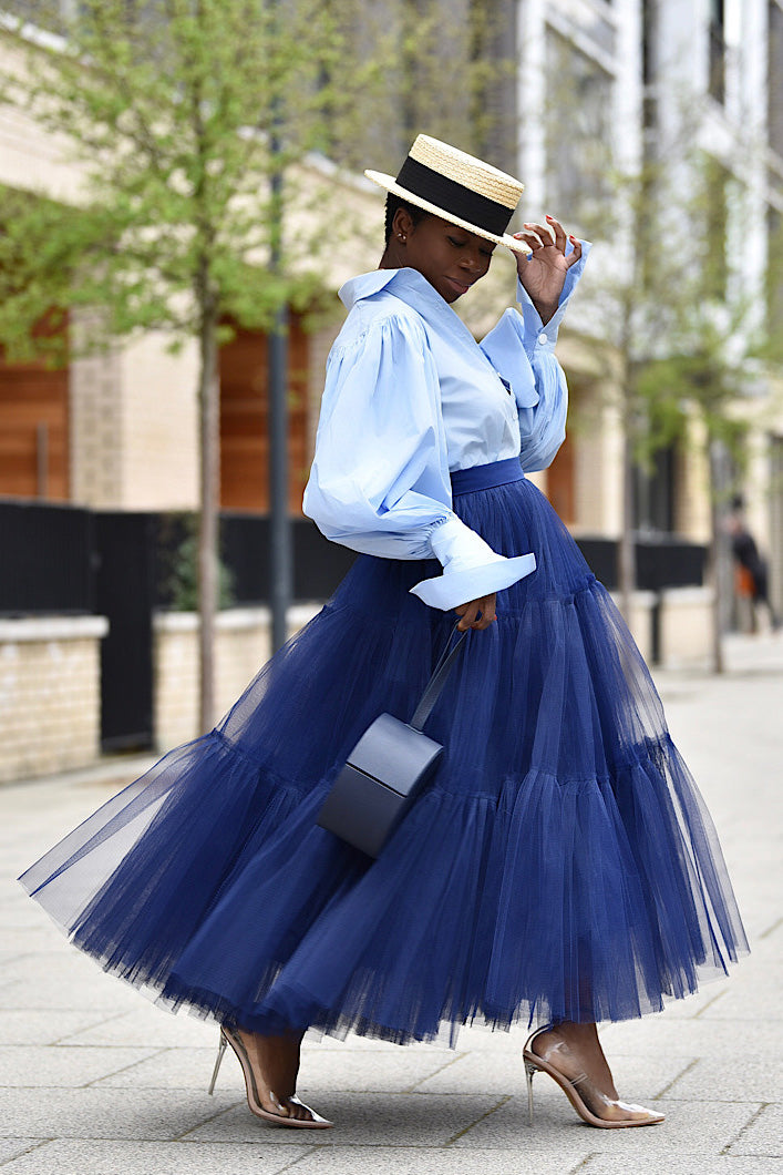MAYFAIR 22 METER TULLE SKIRT IN NAVY