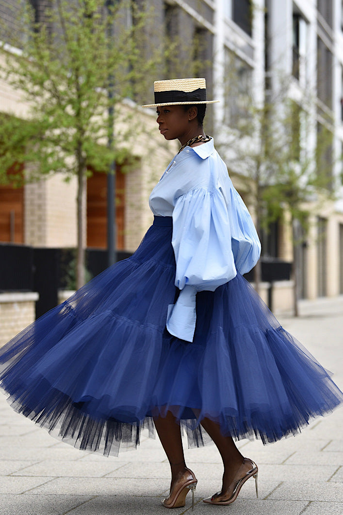 MAYFAIR 22 METER TULLE SKIRT IN NAVY