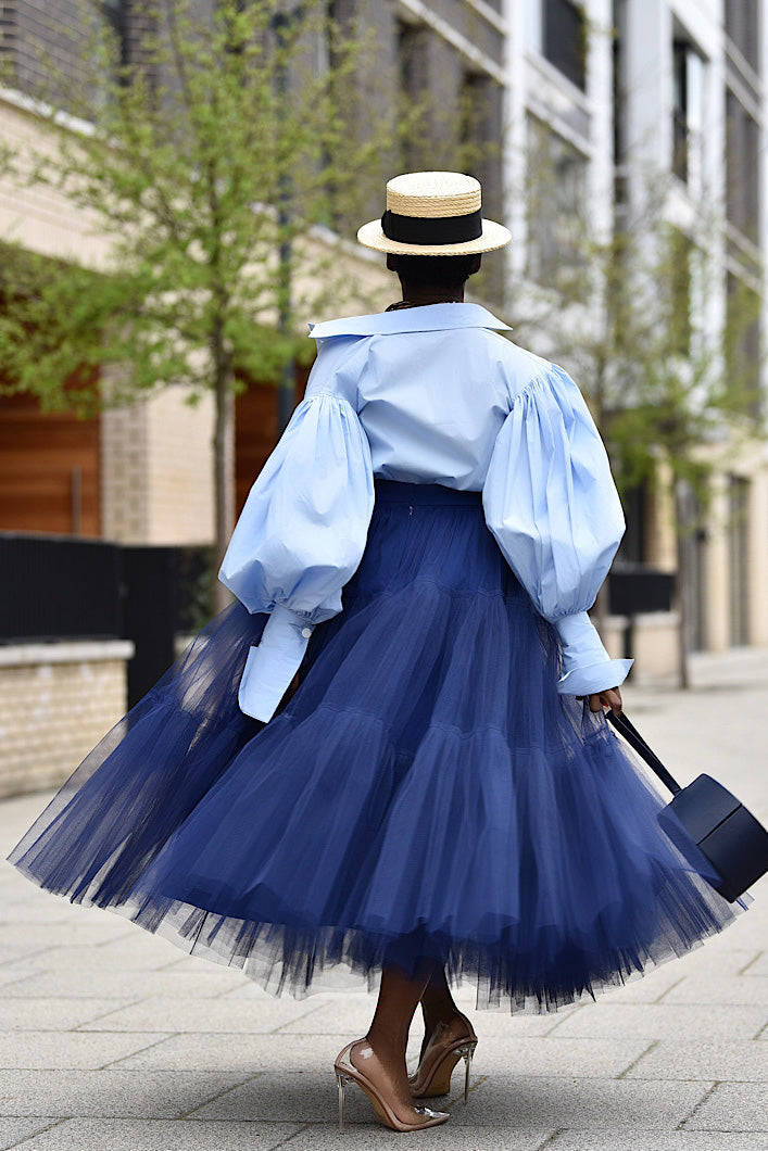 MAYFAIR 22 METER TULLE SKIRT IN NAVY