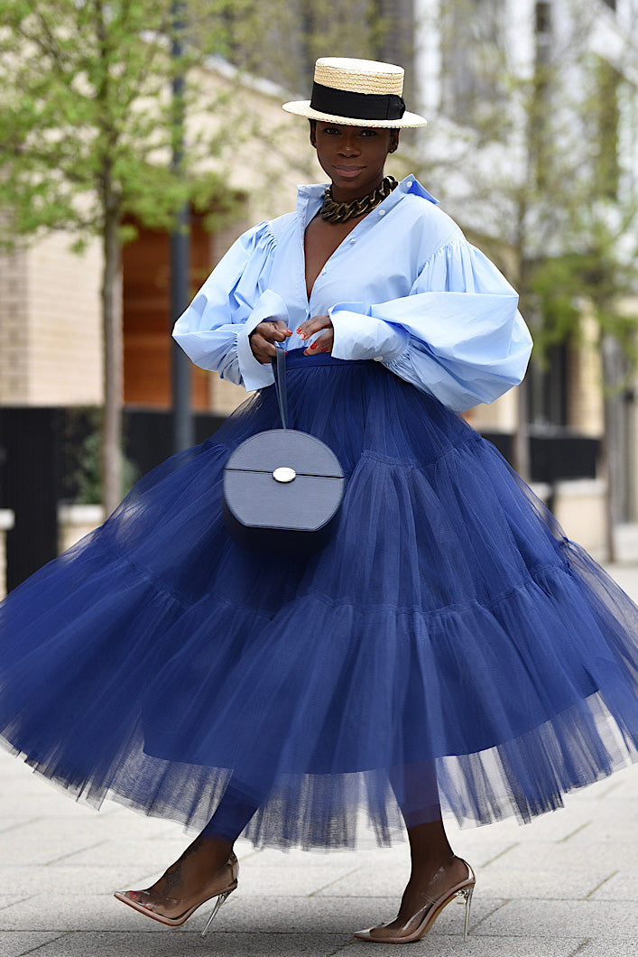 MAYFAIR 22 METER TULLE SKIRT IN NAVY